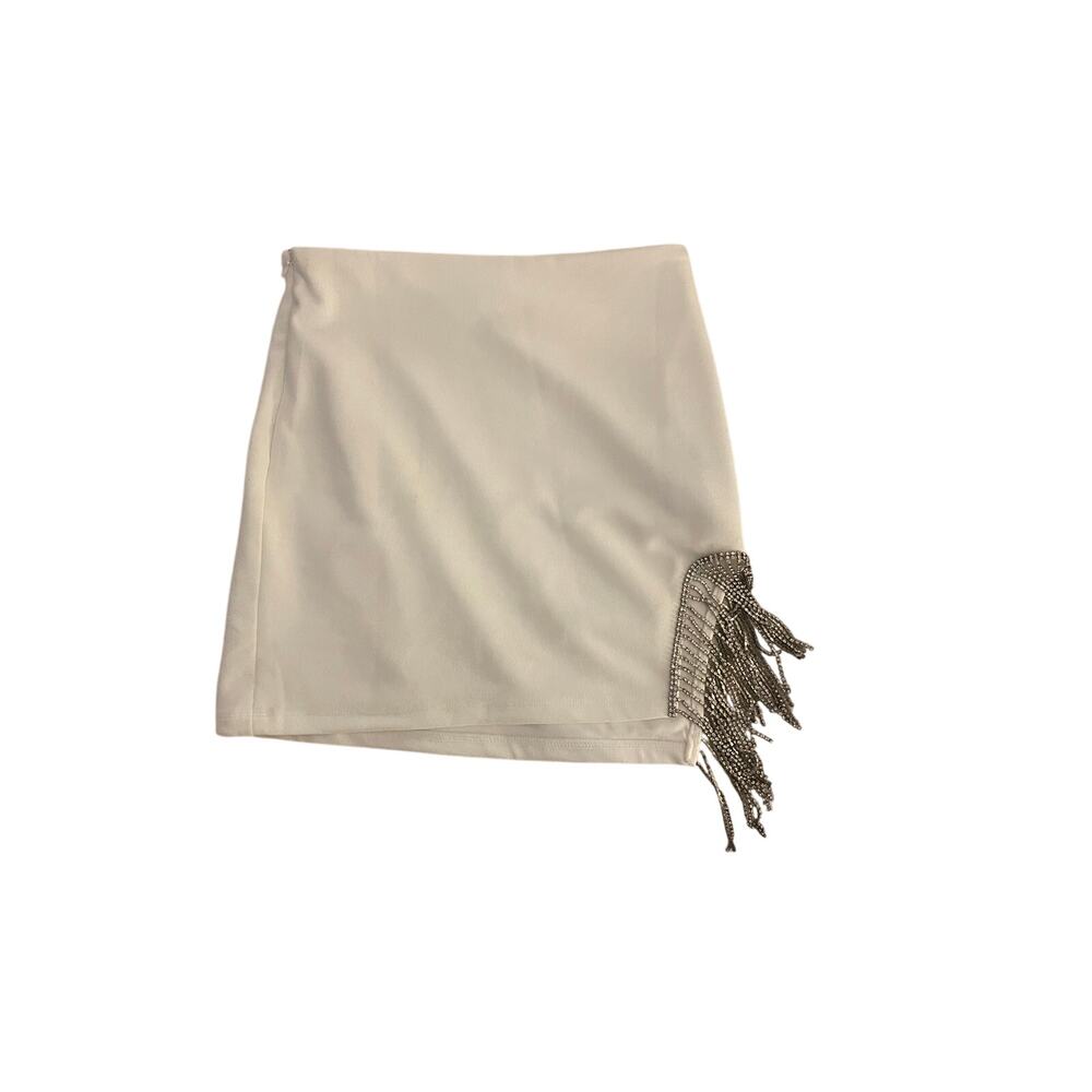Adika white miniskirt with tassel (M)